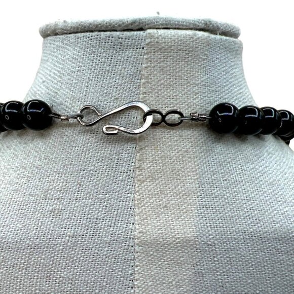 Elegant Black Glass Bead Necklace & Stone Bracelets Set.  C4 - Picture 6 of 13